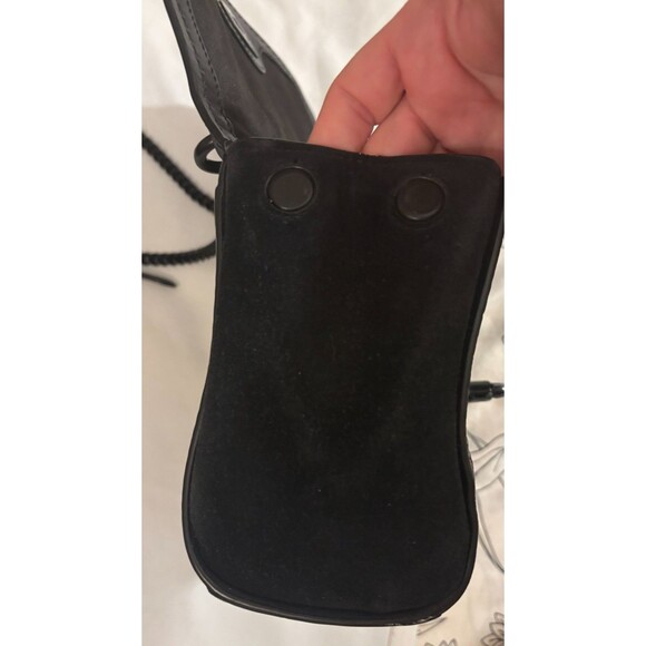 COACH Faye Carryall Black Leather & Suede Crossbody Bag, Turn-lock / Chain Strap - Picture 8 of 12